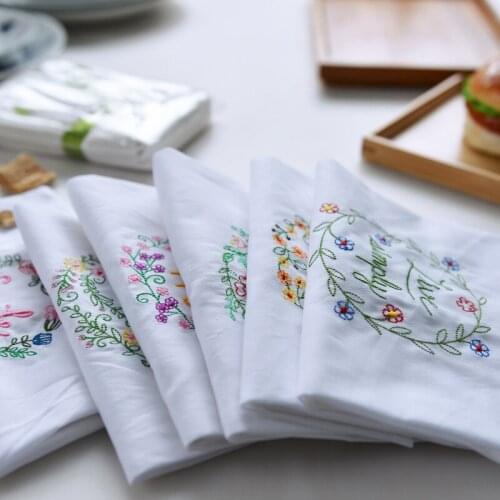 Napkins 45x70 cm High-quality Embroidered Tea Towels Cotton Kitchen towels Cloth Napkins for Wedding 6pcs/lot
