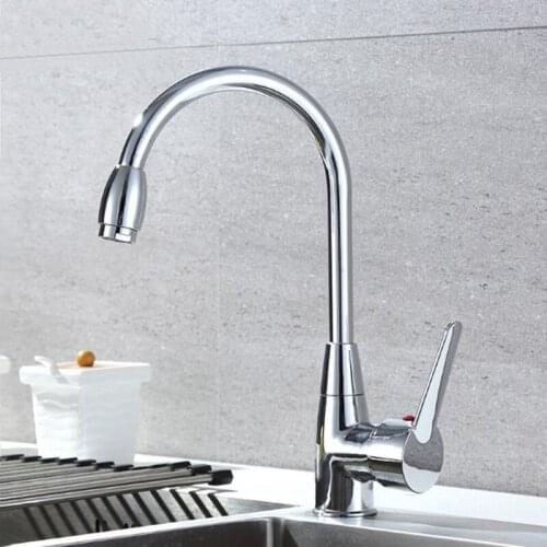 Kitchen Faucet Zinc Alloy Sink Tap Single Handle Wash Basin Faucet Cold Hot Water Mixer Tap Deck Mounted Bathroom Accessories