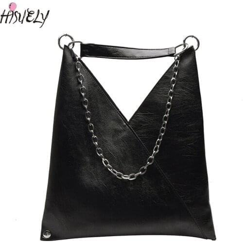 Vintage Leather Handbags For Women 2021 Chain Designer Lady Crossbody Bag Female Cool High Capacity Solid Color Shoulder Bags