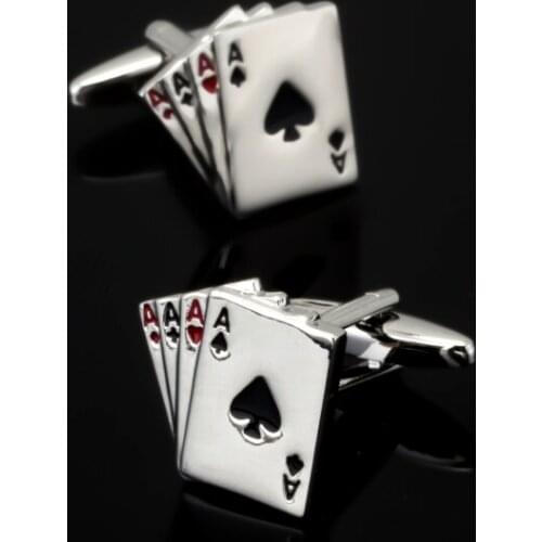 High quality mens shirts Cufflinks 4A playing cards Cufflinks 10 double packaged for sale, wholesale manufacturers free shippin