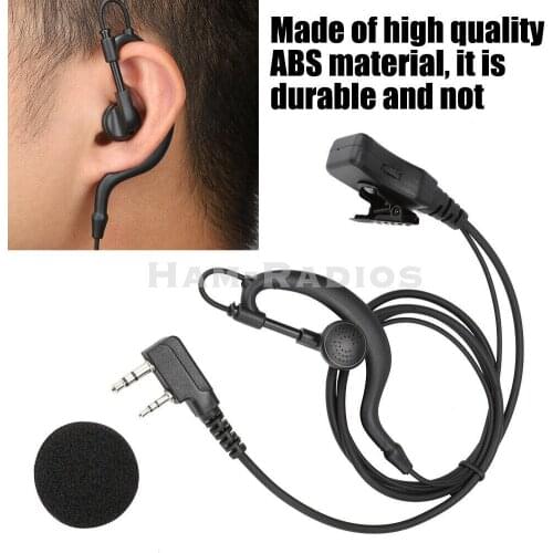 YiNiTONE Walkie Talkie Earpiece can tune volume G-shape Earphone PTTHeadsetfor Baofeng Kenwood TYTRadio