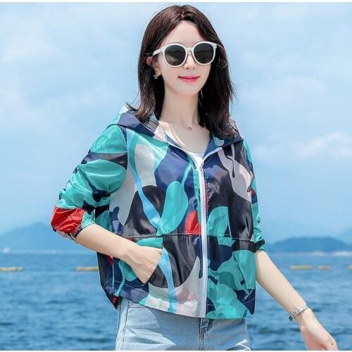 Womens Summer New Breathable Outdoor Jacket Casual Loose Wild Camouflage Sunscreen Short Lightweight Coat