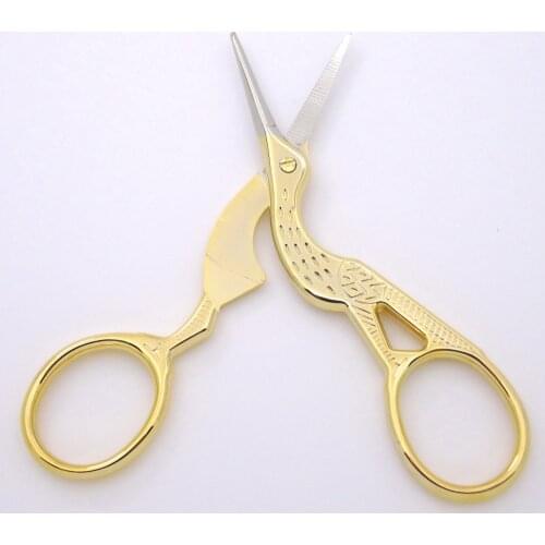1Pc Retro Classic Gold Stork Sewing Scissors Trimming Craft Gold Sewing Crane Tailor Handicraft Tool