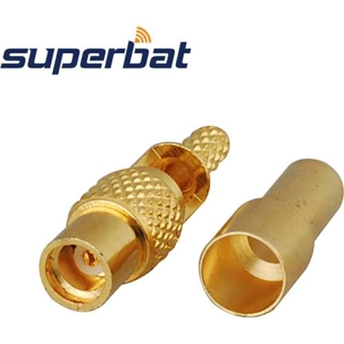 Superbat 10pcs MMCX Crimp Female Jack Straight RF Connector for Coaxial Cable 1.13mm,1.37mm RG178