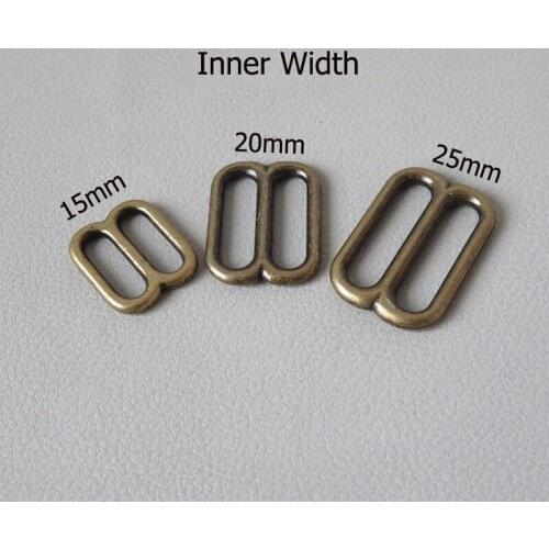 15mm 20mm 25mm Metal Slider Tri Glides Adjustable Buckle For Bag Straps Belt Ring Hardware Cat Dog Collar Shoes Clasp Accessory