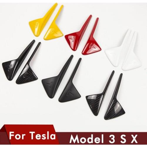 2Pcs/Set For Tesla Model 3 S X Model3 Side Camera Carbon Fiber ABS Protection Cover Model Three Accessories ModelS ModelX