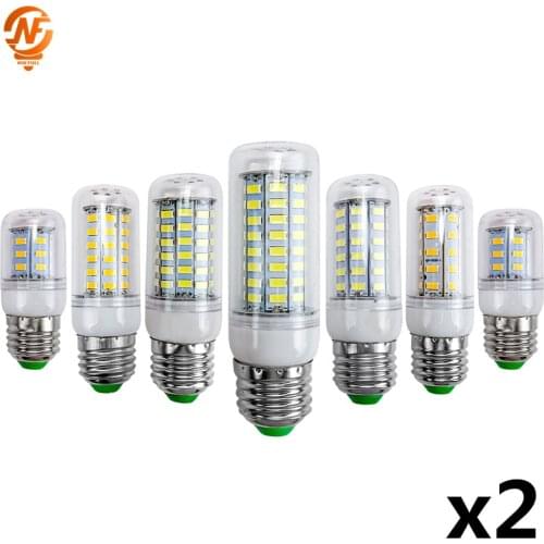 2pcs/lot E27 LED Corn Light E14 Candle Bulb LED 24 36 48 56 69 72leds LED Lamp 220V 5730 SMD Chandelier Bombillas Home Lighting