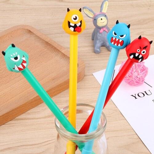 36PCS Cute Funny Devil Gel Pen Little Monster Black Water-based Pen Cartoon Black Water-based Pen Signature Pen Stationery