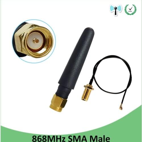 868MHz 915MHz lora Antenna 2dbi SMA Male Connector GSM 915 MHz 868 MHz antena antenne waterproof +21cm RP-SMA/u.FL Pigtail Cable
