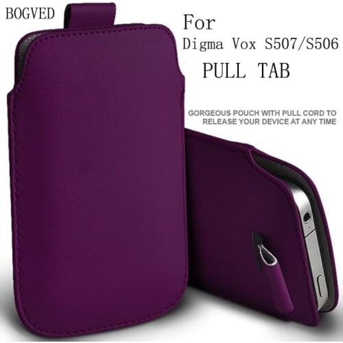 Casteel PU Leather Case For Digma Vox S507 4G Vox S506 4G Citi Z560 4G Pull Tab Sleeve Pouch Bag Case Cover Shield