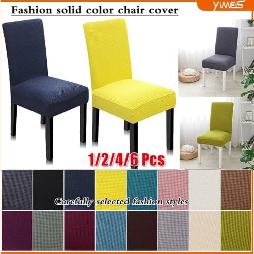 Chair cover spandex jacquard For Wedding Dining Room Office Banquet housse de chaise chair cover 1/2/4/6 Pcs