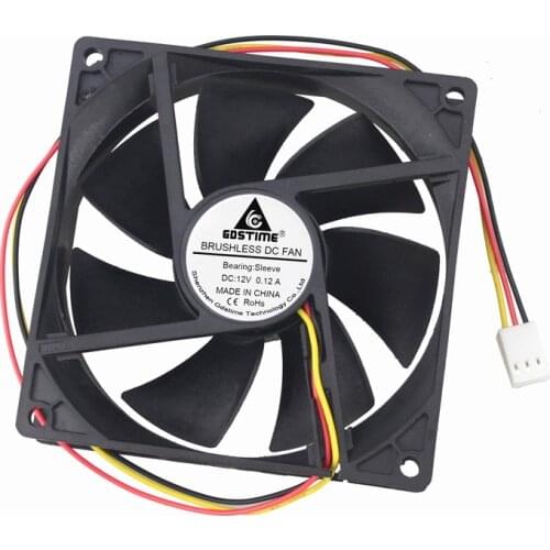 Gdstime 1 PCS 92mm x 25mm PC Case Cooler Fan 90mm DC 12V 3Pin FG PC Computer CPU Cooler Cooling Radiator 90x90x25mm 9cm