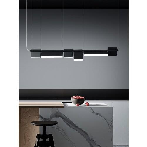 Black LED restaurant chandelier light simple modern light luxury office club front desk chandelier