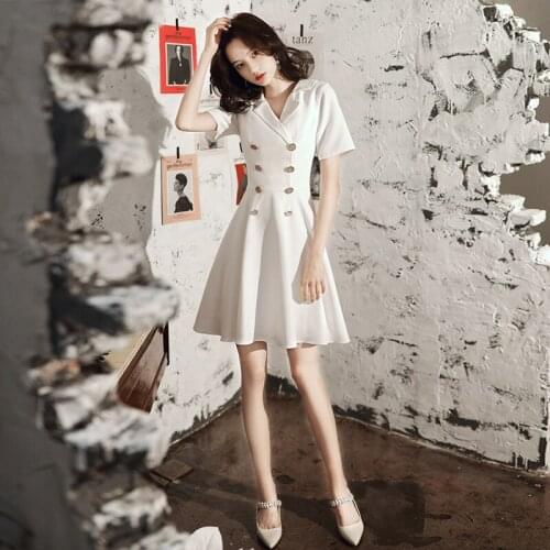 Elegant Suit Collar Short Sleeve Satin A-Line Daily Evening Dress Cheongsam Back Zipper Prom Fomail Gown Vestidos De Noche