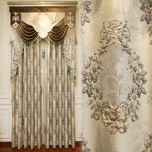 European Royal Luxury 4D Embossed Blackout Curtains for Bedroom Upscale Hotel with Elegant Voile Curtain for Villa Living Room
