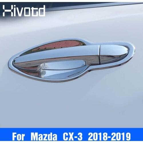 Hivotd for Mazda CX-3 CX3 2019 2020 car side door handle door Bowl Cover Frame trim sticker Chrome Styling exterior Accessories