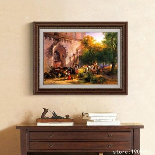 Cotton no frame classical figures farm landscape canvas printings oil painting printed on cotton wall art decoration pictures