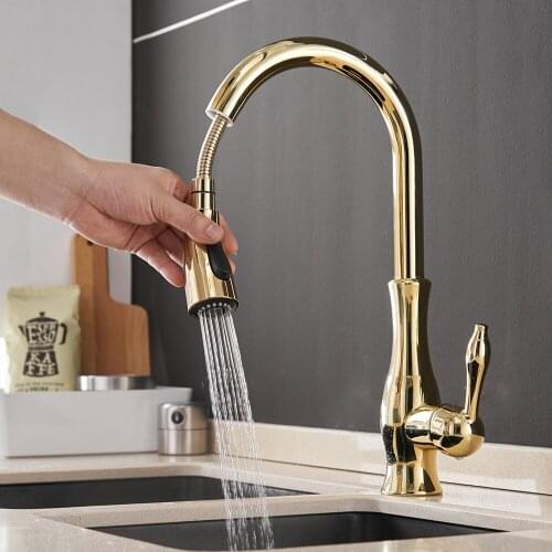 Kitchen Faucets Chrome Single Handle Pull Out Kitchen Tap Single Hole Handle Swivel 360 Degree Water Mixer Tap Mixer Tap 866011