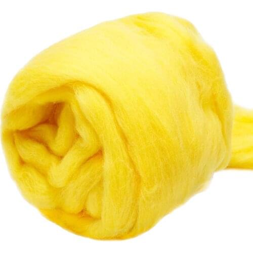 Imzay 3.53oz Wool Roving Yarn, 100% Pure Wool, Chunky Yarn, Spinning Wool Roving for Needle Felting Wet Felting（bright yellow
