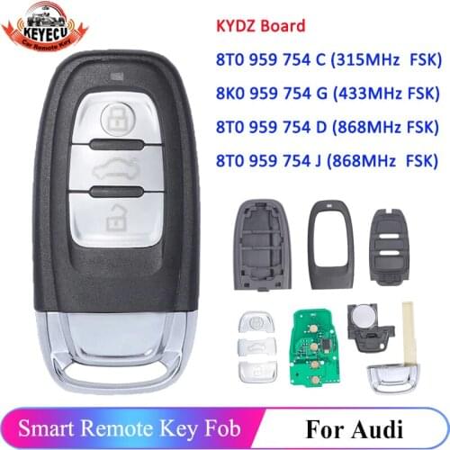 KEYECU KYDZ Smart Remote Key 3 Button 868MHZ/433MHZ/315MHZ 8T0 959 754C For Audi Q5 A4L
