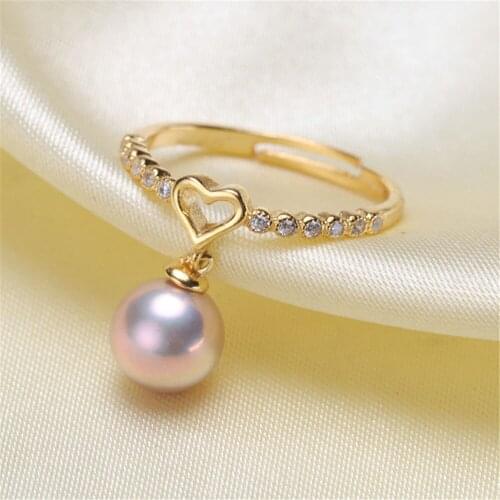Ring Mount Pearl Accessories Adjustable Size 925 Sterling Silver Ring Jewelry DIY making No Pearl Free Shipping
