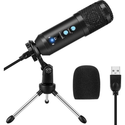 Condenser Microphone Stand Set USB Microphone for Computer Use for Games, Podcasts, Chats, Youtube Videos Plug and Play