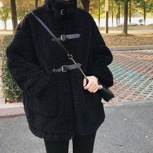 Jacket Women Faux Fur Coat Lamb Wool Coat For Women Winter Imitation Fur Loose Overcoat Veste Femme