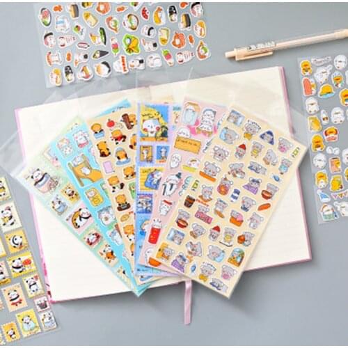 Small fresh cute cartoon cute animal stickers creative diy diary hand account decoration pvc stickers children small stickers