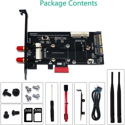 Mini PCI-E/ mSATA SSD to PCI-E and SATA 2.5 Adapter with SIM Card Slot for WiFi/ 3G/4G/LTE/ Msata SSD