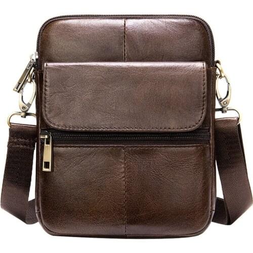 2020 Men Shoulder Bag Casual Vintage Genuine Leather Multifunctional Messenger Shoulder Bags High Quality Cross-body Bag