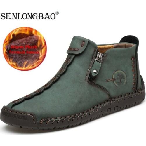Mens Ankle Boots Handmade Leather Mens Western Boots Classic Fashion Men Motorcycle Boots Outdoor Mens Work Shoes Size 38-48