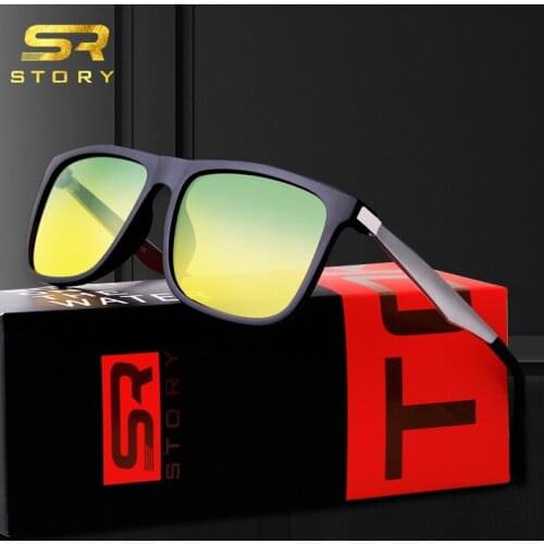 STORY Aluminum Magnesium TR90 Square frame Polarized Men Sunglasses Driving Fishing Sport Sun Glasses Outdoor night vision