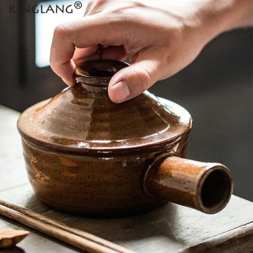 NEW Creative Ceramic Soup Bowl with Lid Solid Color Restaurant Tableware Retro Dinner Bowl Plate Small Dish