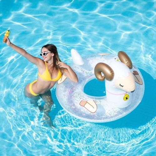 Newest Arrival Swim Ring Adults Sheep Shape Life Ring Inflatable Floating Mat for Swimming Pool Water Park