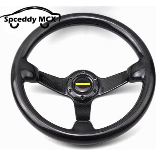 Spceddy Carbon Fiber Steering Wheel Universal Deep Dish 13inch 340mm Sports Steering Wheel High Quality Car Steering Wheels
