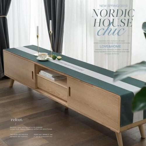 Nordic style DEEP blue gray waterproof advanced cotton and linen tablecloth for Dinning Table Tea Tables Table cloth