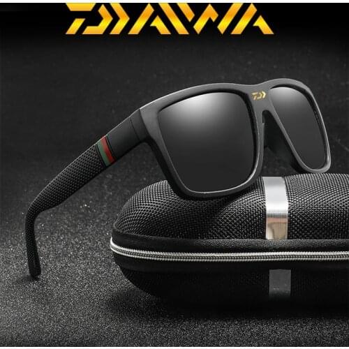 Daiwa Polaroid Fishing Sunglasses Unisex Square Vintage Sun Glasses Sunglases Polarized Sunglasses Oculos Feminino for Fishing