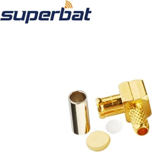 Superbat MCX Crimp Cable Mount Plug Right Angle Connector for Cable RG174 RG316 RG-188A LMR100 75ohm