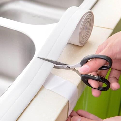 1 Roll PVC Waterproof Bathroom Wall Sealing Strip Mold Adhesive Kitchen Sink Sink Edge Self-adhesive Adjustment Tape Bathroom