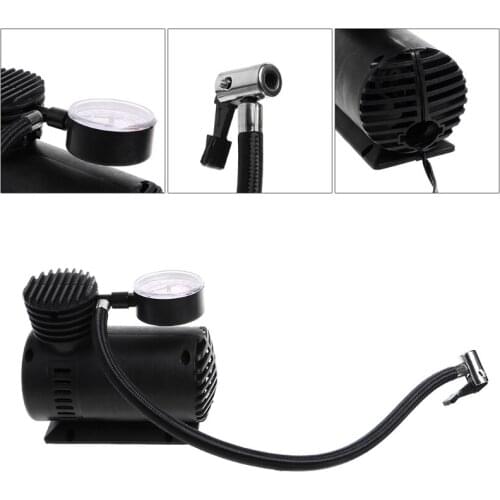 High Quality 1Pc 300 PSI DC 12V Auto Car Portable Mini Air Compressor Electric Tire Inflator Pump w/Gauge New