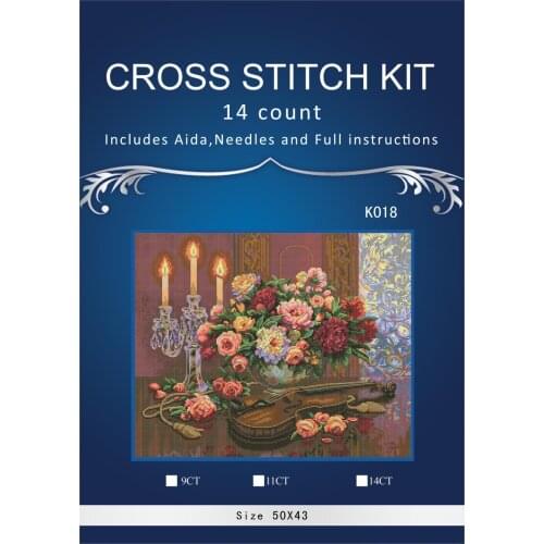 Top Quality Hot Selling Lovely Counted Cross Stitch Kit Romantic Floral Flower and Violin dim 35185 4