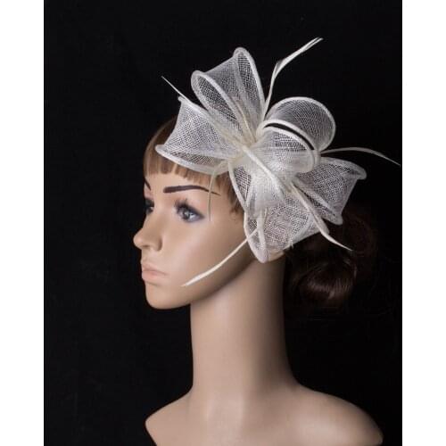 Ladies Sinamay Fascinator Headwear Colorful Mesh Church Occasion Show Hair Accessories Millinery Cocktail Hat Fancy Color MYQ092
