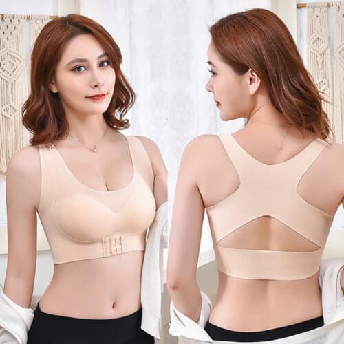 Women Posture Corrector Seamless Lift Up Bra Push Up Shockproof Sports Support Fitness Vest Underwear Corset Back Top Corset Bra
