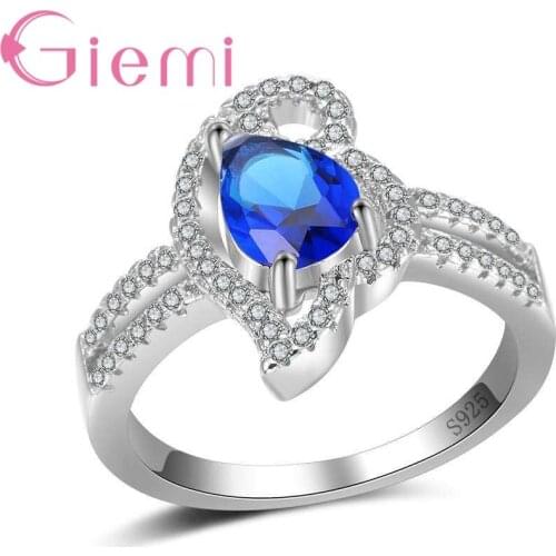 100% 925 Sterling Silver Shiny Clear CZ Finger Rings for Women Wedding Engagement Rings Wholesale Metal Jewelry Wholesale