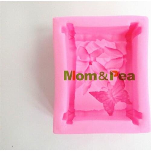 Mom&Pea 0415 Free Shipping Butterfly Silicone Soap Mold Cake Decoration Fondant Cake 3D Mold Food Grade Silicone Mould
