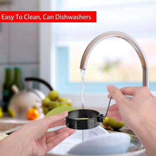 6 Pack Non-Stick Frying Egg Maker Molds Egg Ring Stainless Steel Round Egg Cooking Rings