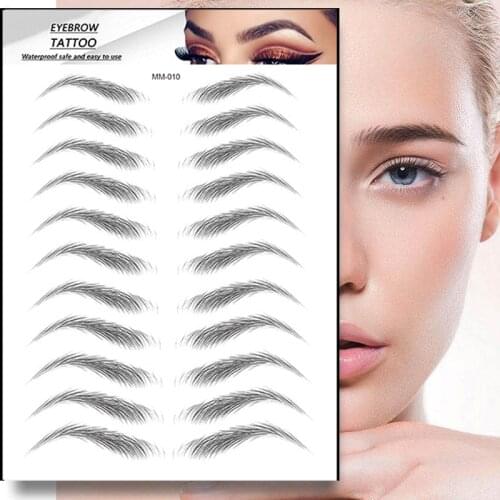 6D Eyebrow Sticker Water Transfer Hair-like Temporary Tattoo Stickers Long Lasting False Eyebrow Enhancers Cosmetics Makeup Tool