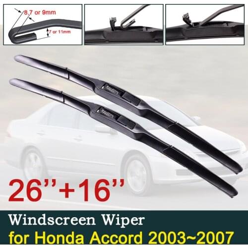 Car Wiper Blades Windscreen for Honda Accord 2003 2004 2005 2006 2007 Front Window Windshield Wipers Car Accessories Stickers