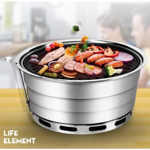 Coreano grande tamanho de aço inoxidável churrasco fogão fumaça exaustão japonês churrasco forno carbono incrustado churrasquei