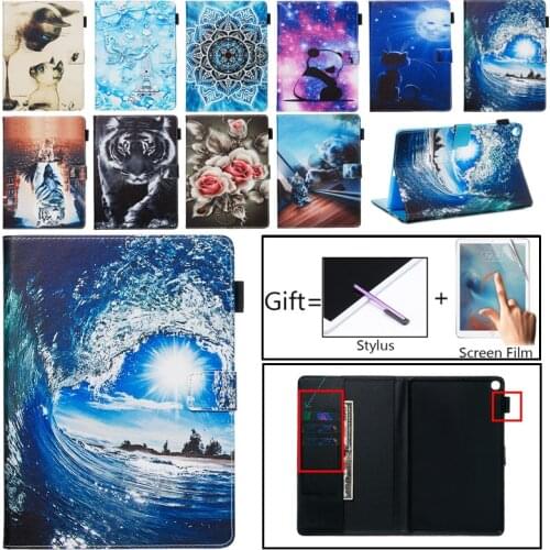 Case For Samsung Galaxy Tab A 10. SM-T510 SM-T515 T515 2019 10.1" Cover Funda Tablet Cartoon Cat Rose Stand Shell Capa Coque